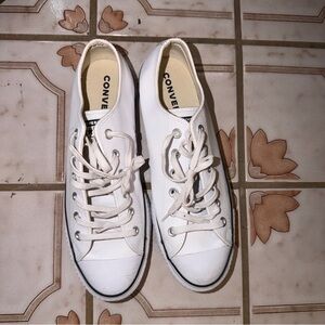 Converse‎ White Low-Top platform leather Sneakers